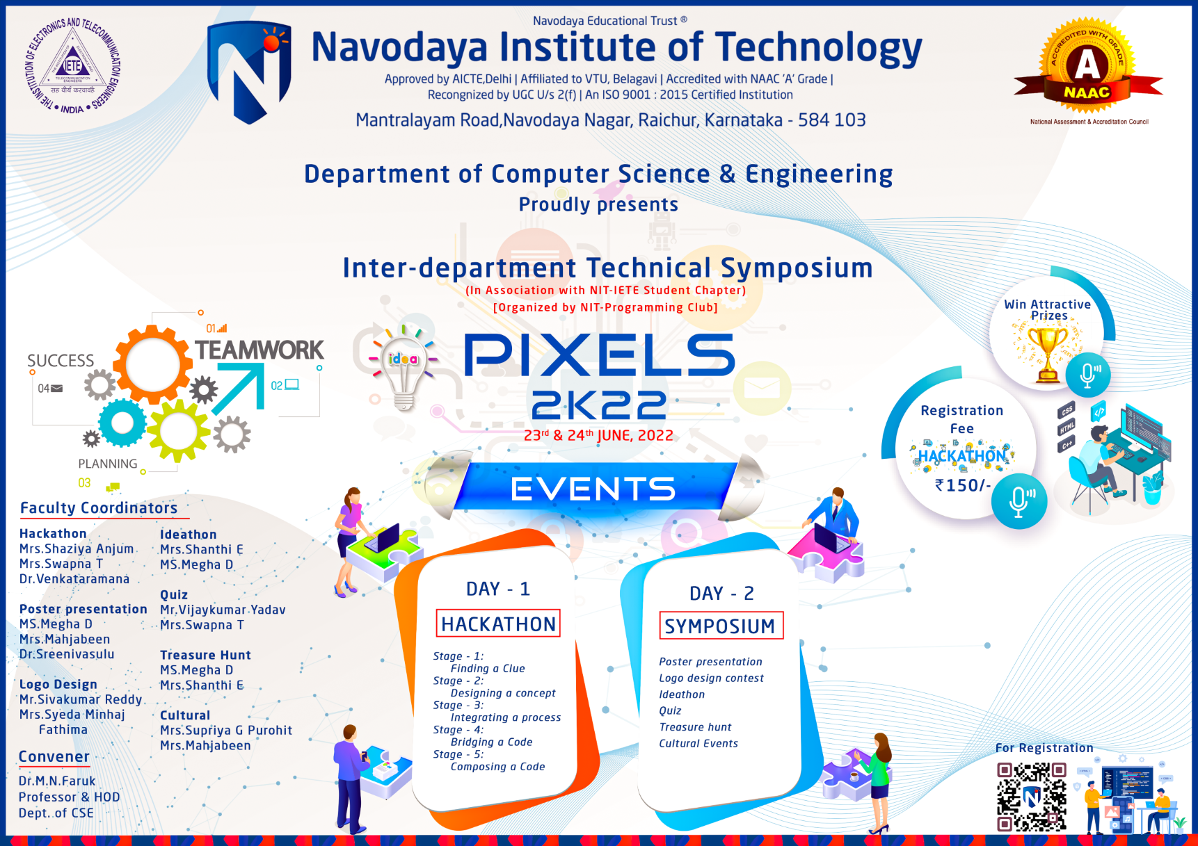 PIXELS – 2K22 – Inter Department Technical Symposium – CSE Dept.