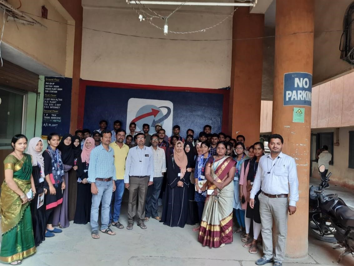 45 Students of Department of Electronics and Communication Engineering have visited BSNL Raichur as a industrial visit