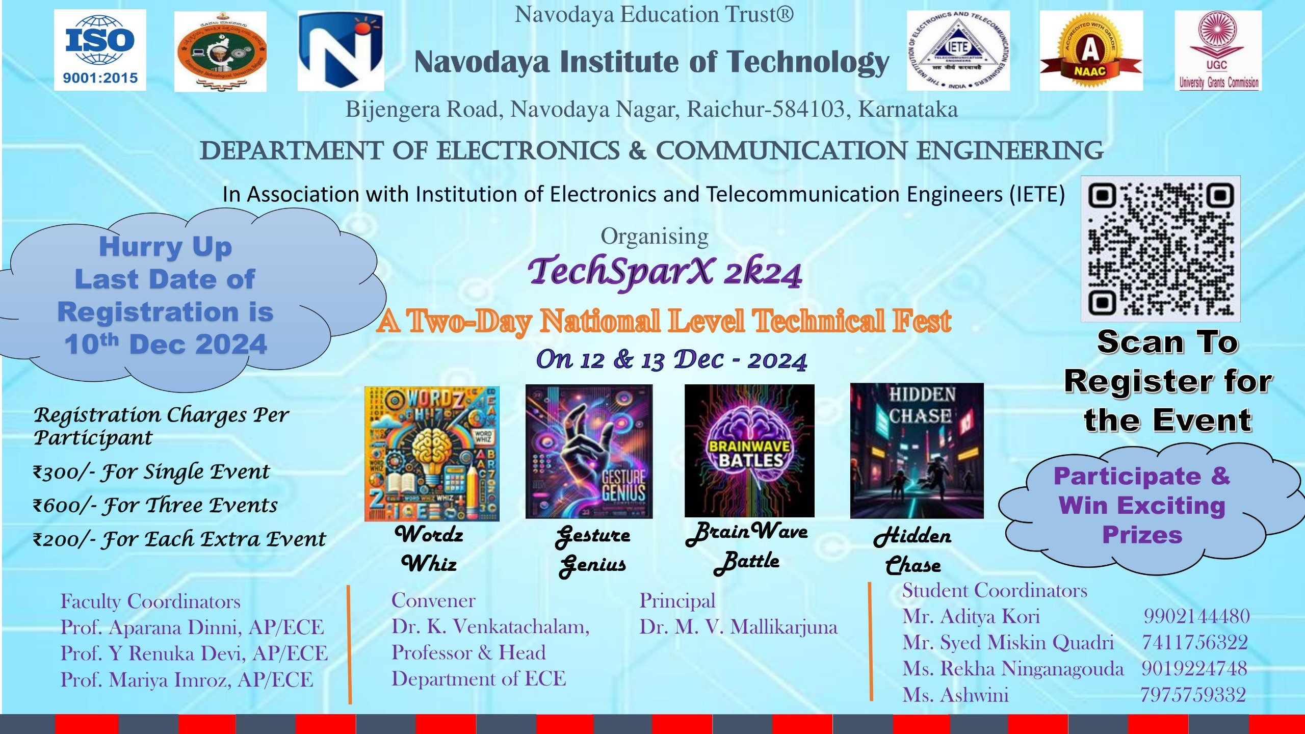 Register Yourself for TECHSPARX 2K24 A Two-Day National Level Technical Fest On 12 & 13 Dec – 2024